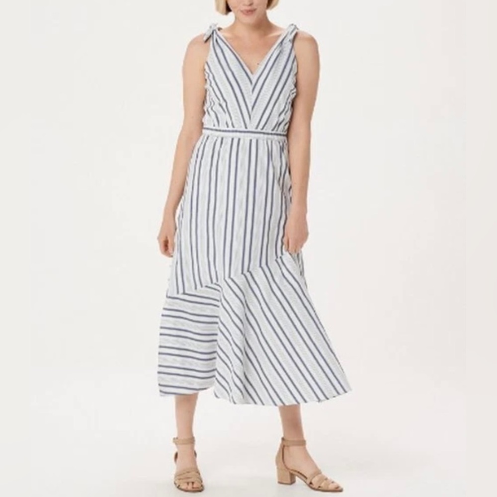 Sam Edelman Striped Nautical Sleeveless Midi Dress Size 2X Feminine Coastal